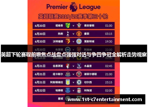 英超下轮赛程前瞻焦点战盘点强强对话与争四争冠全解析走势观察